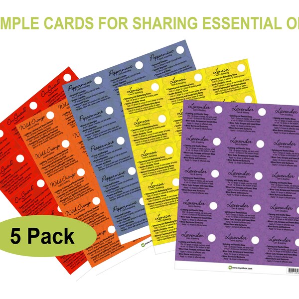 Essential Oil Sample Cards - Etsy