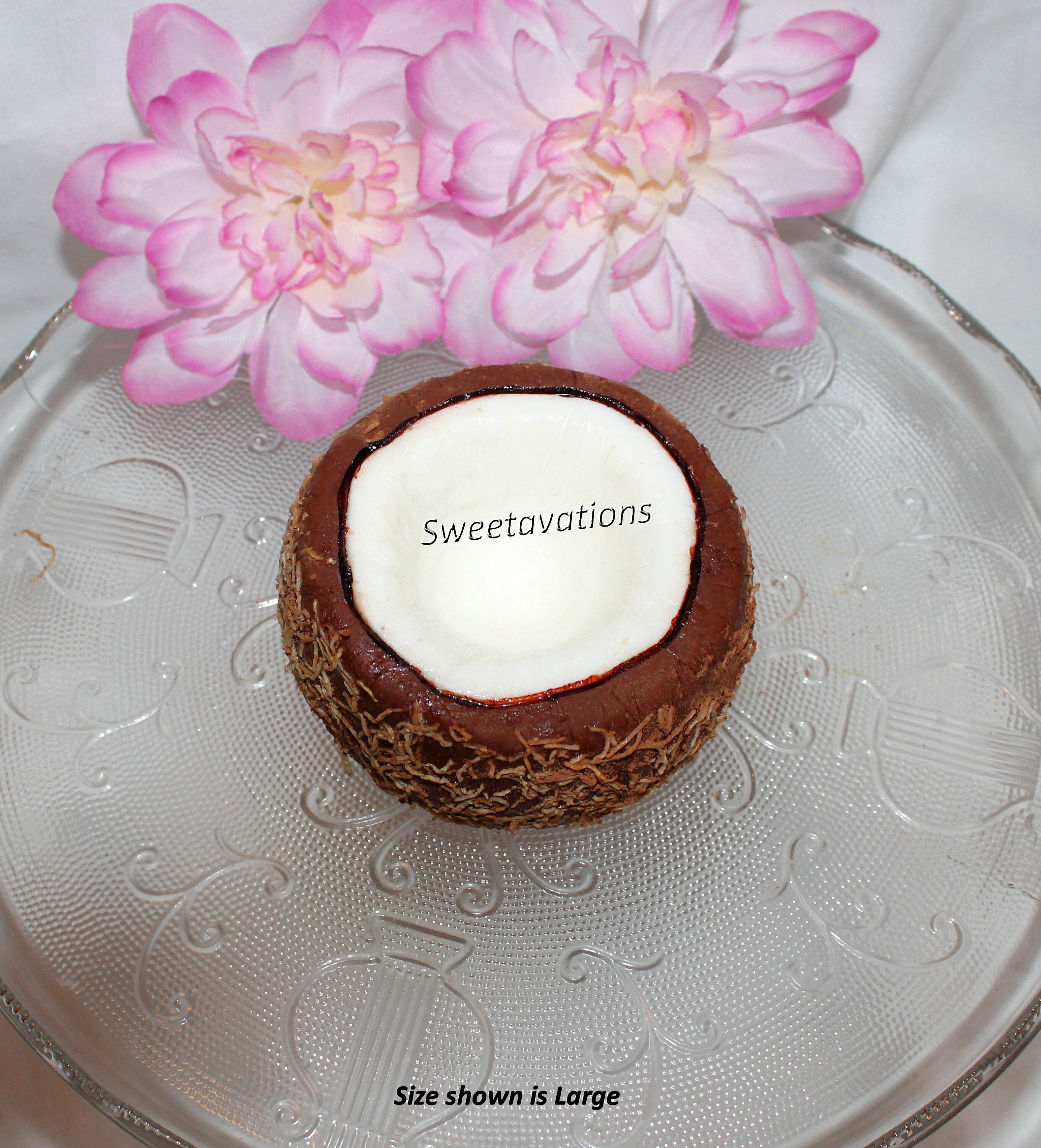 Fondant Coconut Cake Topper Coconut Topper Fondant Food Etsy