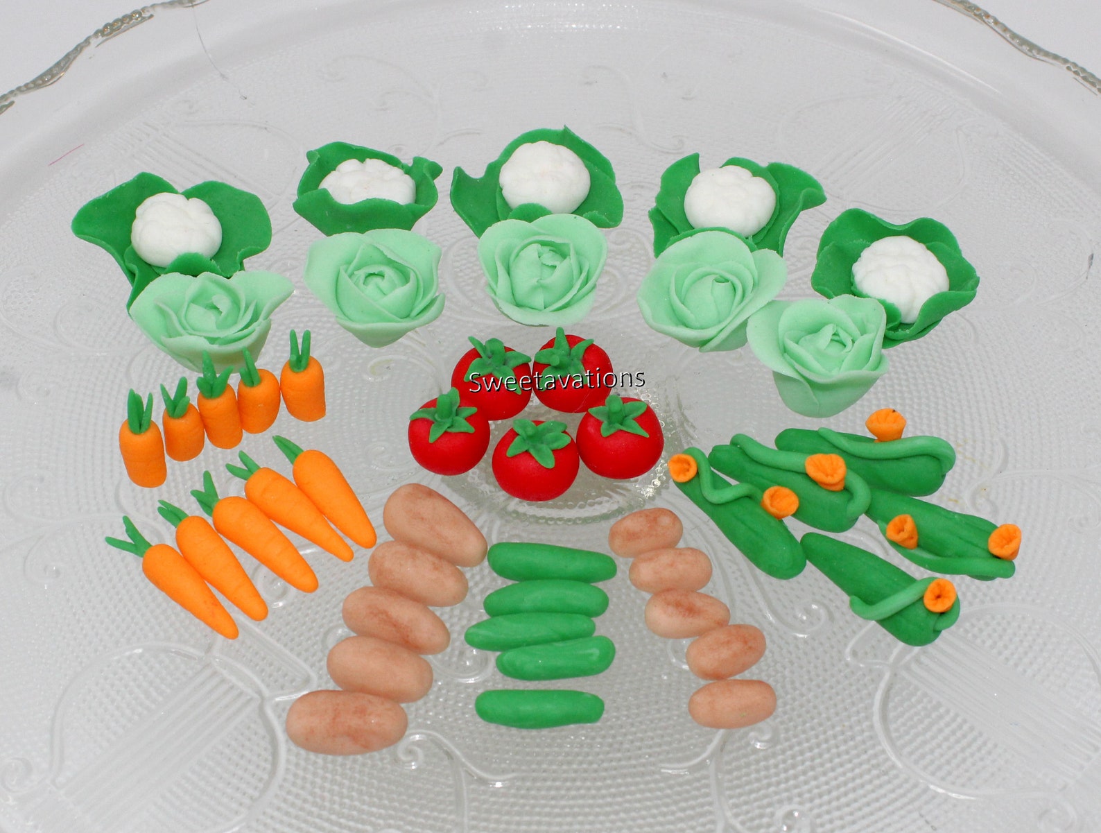 Fondant Vegetable Cake Topper Vegetables Topper Farm Cake Etsy