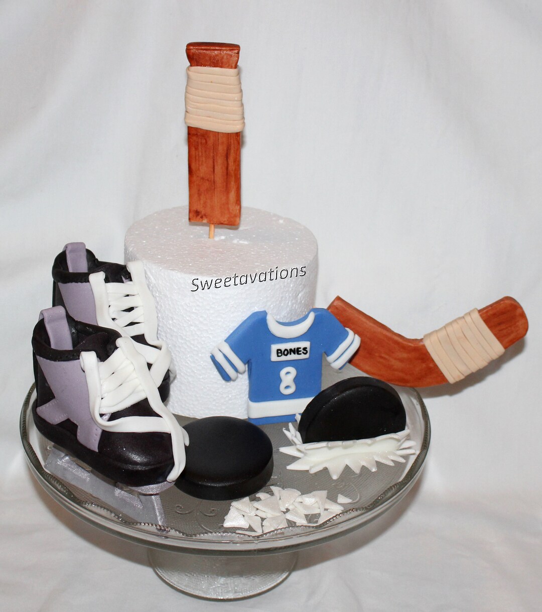 Fondant Hockey Cake Topper Hockey Topper Fondant Hockey Puck Fondant