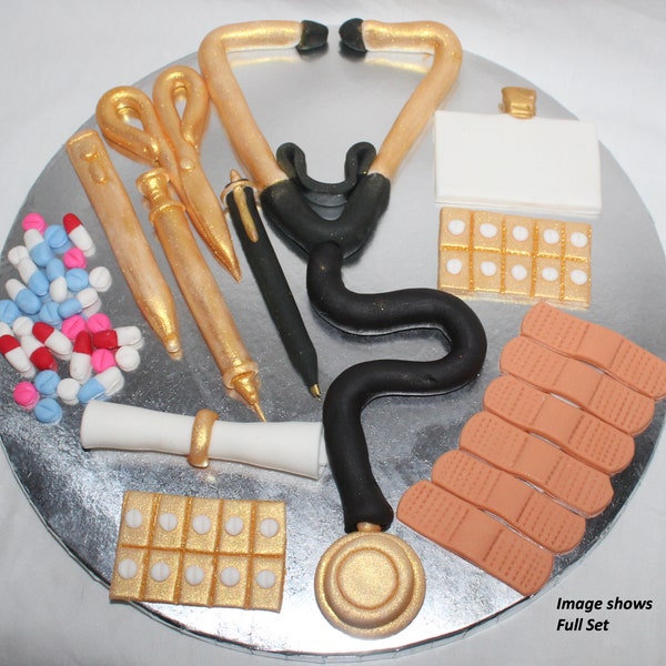 Fondant Medical Cake Topper - Fondant Stethoscope - Doctor Topper - Nurse Topper - Nurse Cake - Scrubs Cake - Fondant Scrubs - Graduation
