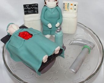 Fondant CRNA Cake Topper - Fondant Surgeon Cake Topper  Fondant Stethoscope - CRNA Graduation - Nurse Anesthetist Topper - Medical Cake