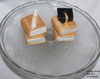 Fondant Graduation Book Cake Topper, Grad Hat, Diploma Scroll, Commencement
