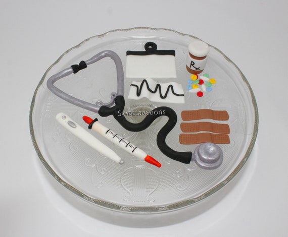 Fondant Medical Cake Topper Fondant Stethoscope Doctor Etsy