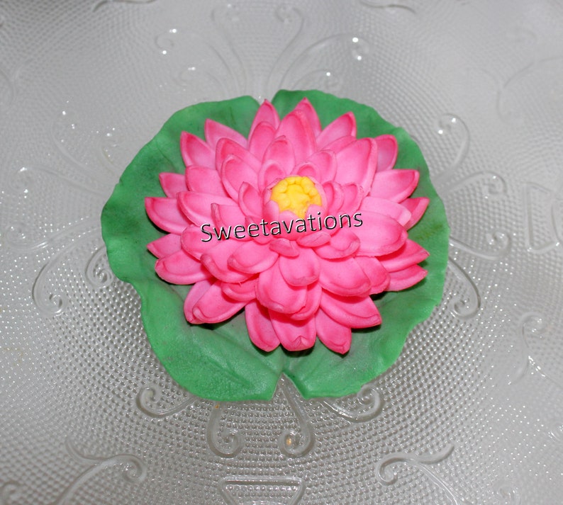 Sugar Flower Lotus Fondant Lotus Fondant Lily Pad Lotus Etsy