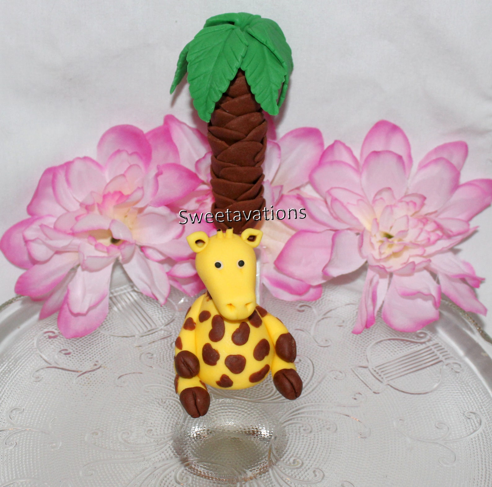 Fondant Jungle Animal Cake Topper Set Fondant Safari Animal Etsy