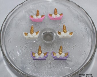 Fondant Unicorn Cake or Cupcake Topper, Unicorn Birthday, Fairy Tale Theme, Castle, Rainbow, Stars