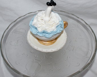 Fondant Alice in Wonderland Cake Topper - Alice Cake Topper - Alice in Wonderland Theme - Alice in Wonderland Cake - Alice Teacup Topper