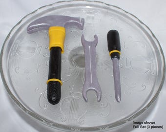 Fondant Construction Tools Cake Topper, Handyman Retirement, Construction Birthday, Hammer, Wrench, Screwdriver