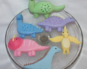 Fondant Dinosaur Cake Topper - Fondant Brachiosaurus - Dinosaur Topper - Fondant Triceratops - Dinosaur 1st Birthday - Dinosaur Baby Shower