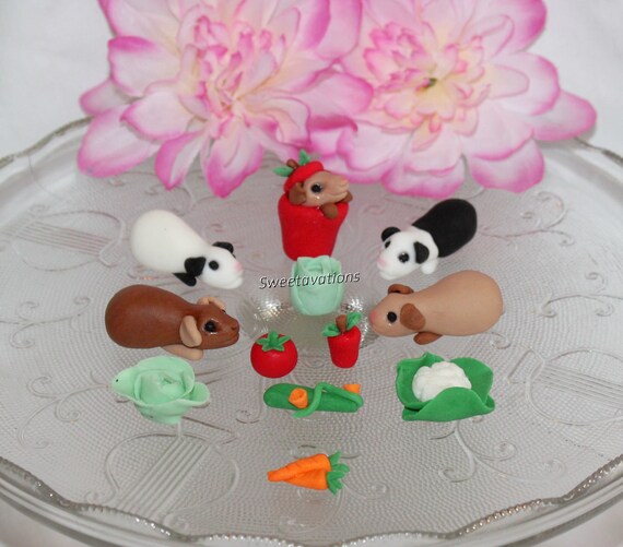 Fondant Guinea Pig Cake Topper Guinea Pig Topper Guinea Etsy