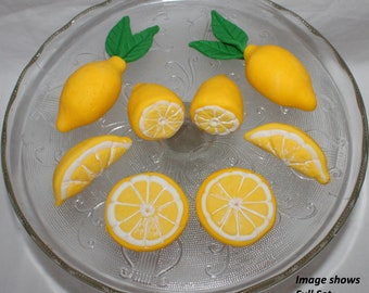 Fondant Lemon Cake Topper - Lemon Topper - Fondant Food - Fondant Whiskey - Fondant Fruit - Fruit Cake Topper - Tropical Cake - Lemon