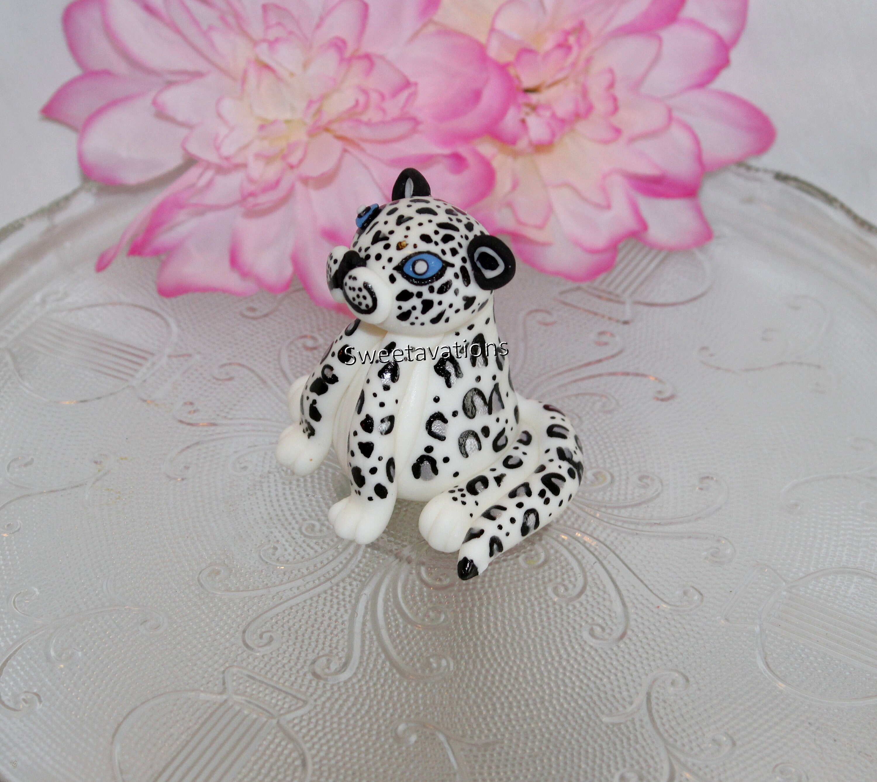 Fondant Leopard Cake Topper Fondant Snow Leopard Leopard | Etsy