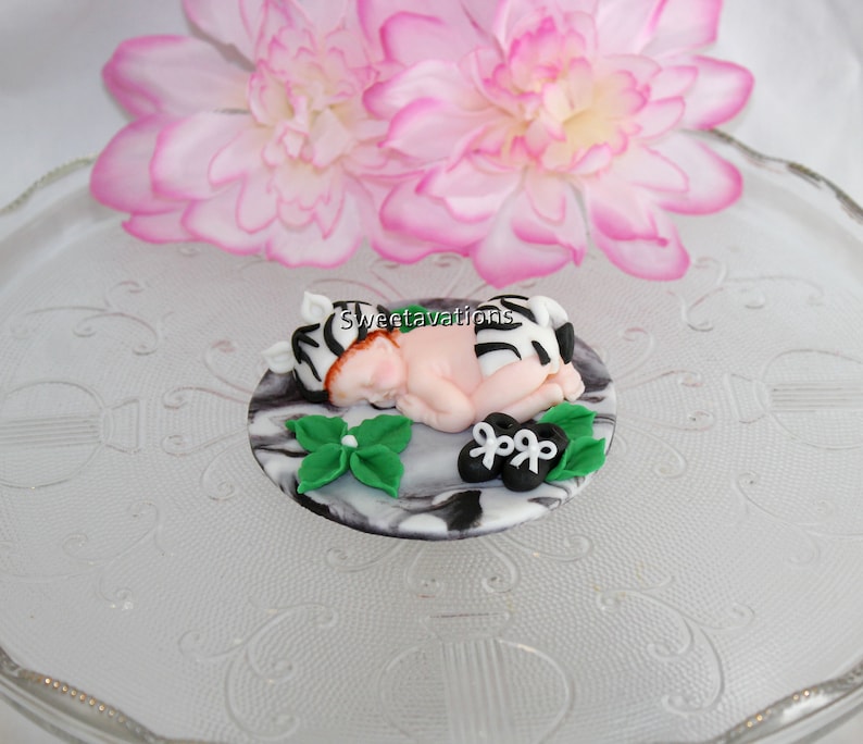 Fondant Zebra Baby Cake Topper Fondant Baby Zebra Baby Etsy