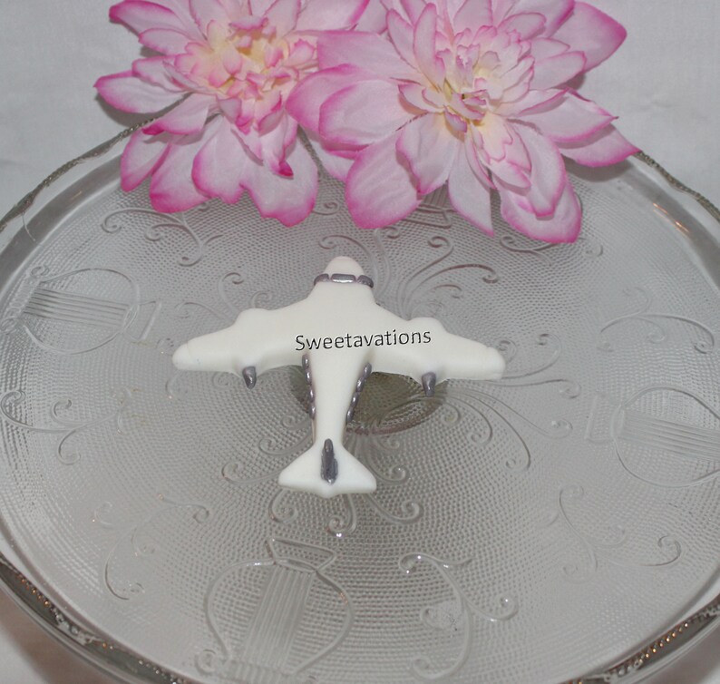 Fondant Airplane Cake Topper Fondant Plane Airplane Topper Airplane Cake Airplane Theme Bon Voyage Cake Pilot Cake Topper image 4