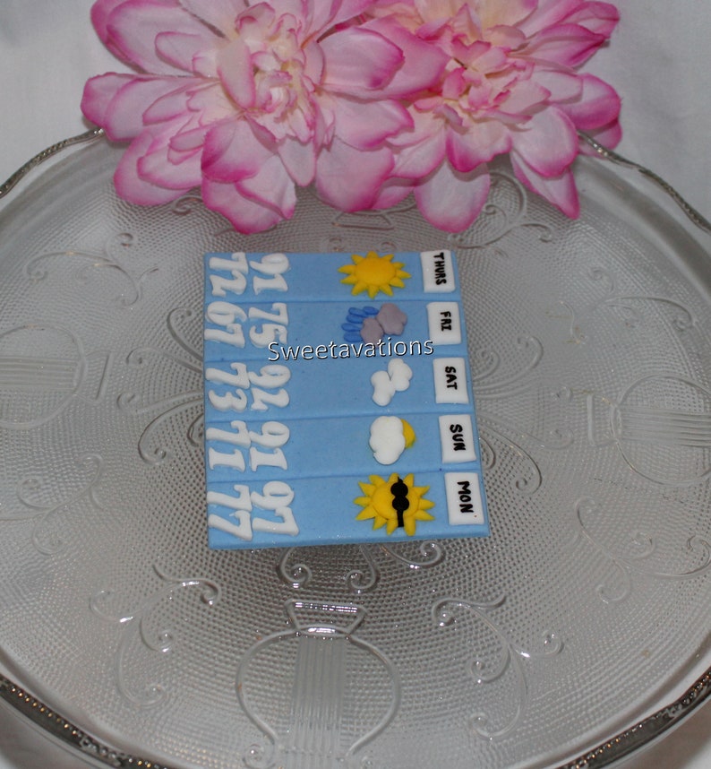 Fondant Weather Cake Topper Weather Forecast Fondant Etsy