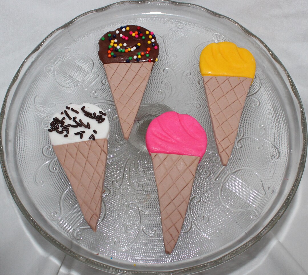 Food Case Topper Fondant Ice Cream Cone Food Cake Topper, Sweet Birthday, Sweet One ...