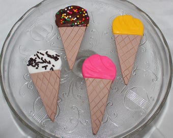 Fondant Ice Cream Cone Food Cake Topper, Sweet Birthday, Sweet One, Candy Baby Shower