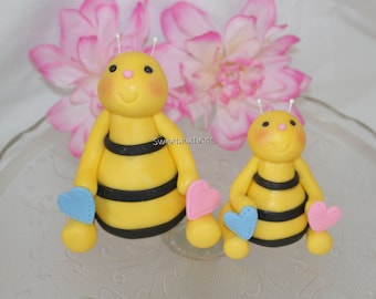 Fondant Bee Cake Topper - Fondant Bumblebee - Bee Topper - Bumblebee Topper - Mommy to Bee - Bee 1st Birthday - Bumble Bee Baby Shower