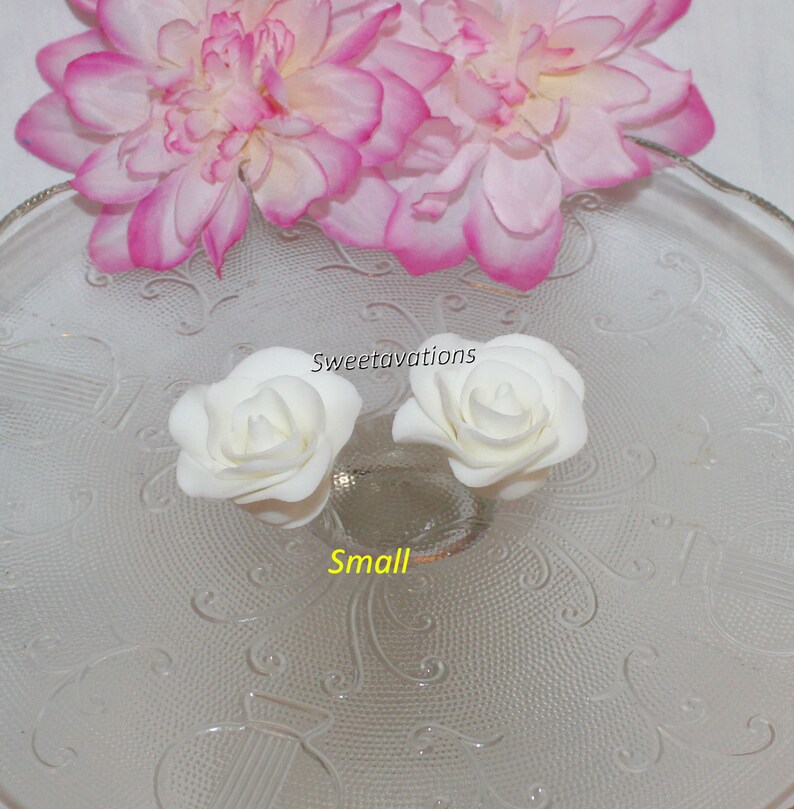 Fondant Rose Cake Topper Rose Topper Sugar Flower Rose Etsy