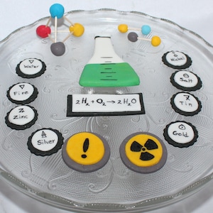 Fondant Chemistry Cake Topper - Chemistry Cake Decoration - Medical Cake Topper - Chemistry Graduation - Science Graduation - Science Cake