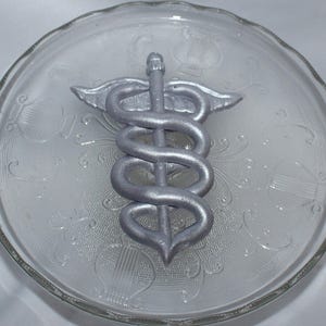 Fondant Caduceus Cake Topper - Medical Cake Topper - Medical Cake Decoration - Doctor Graduation - Nurse Graduation - Medical Graduation