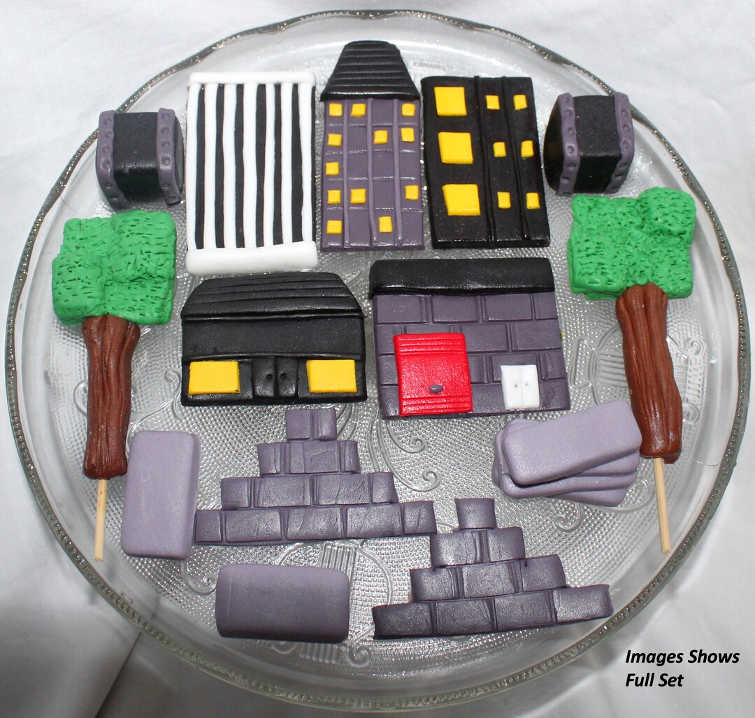 Fondant Gaming Cake Topper Fondant Building Fondant Skyscraper Fondant