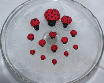 Fondant Ladybug Cake Topper - Fondant Insect - Bug Cake Topper - Ladybug Birthday - Ladybug Baby Shower - Garden Cake Topper - Ladybug Party