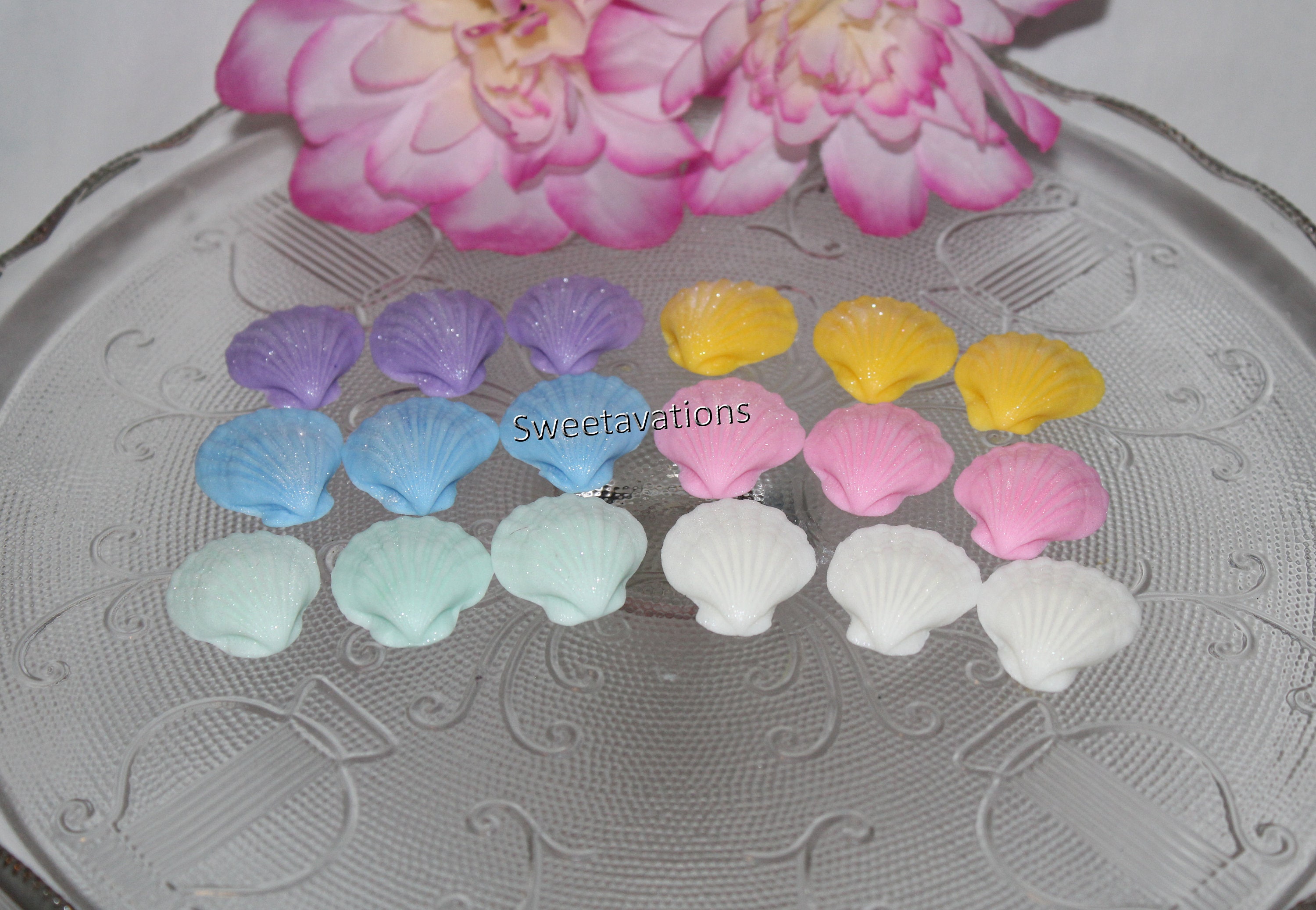 Fondant Seashell & Pearl Fondant Shells Fondant Pearls Etsy