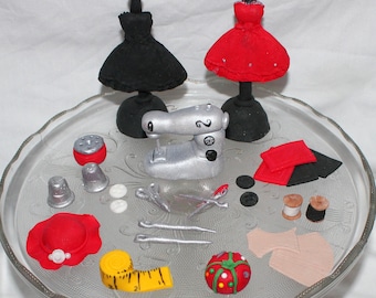 Fondant Sewing Cake Topper, Seamstress Birthday, Sewing Machine, Fashion, Dressmaker Dummy