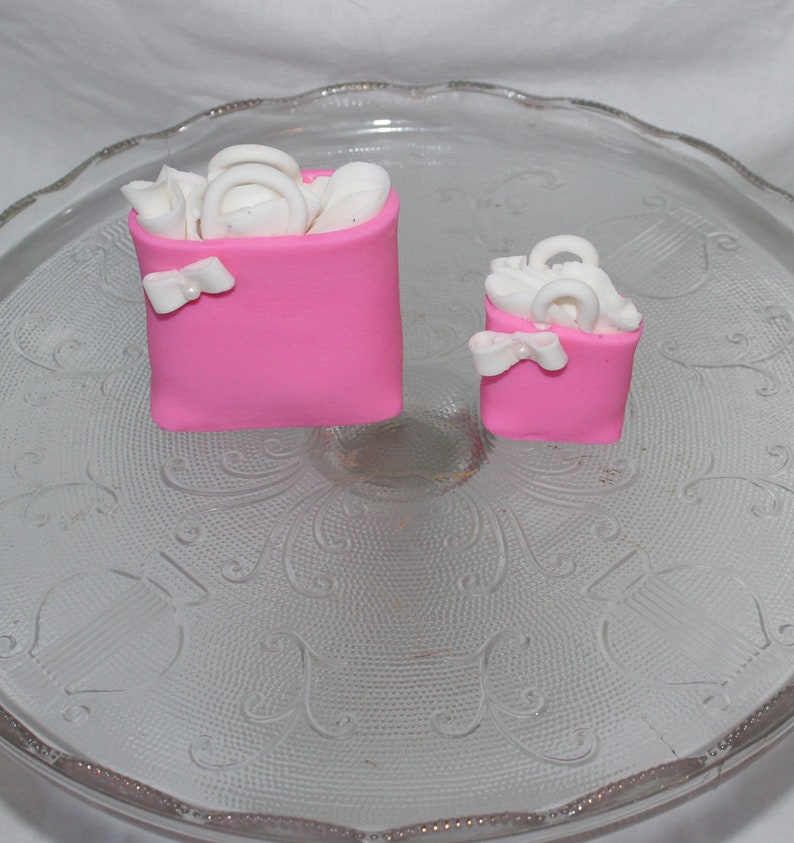 Fondant Shopping Bag Cake Topper Shopping Theme Fondant Etsy