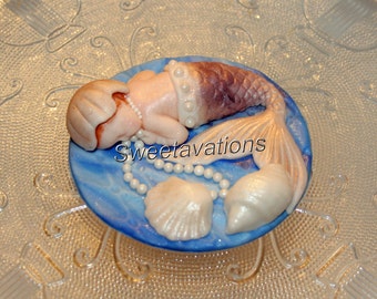 Fondant Baby Mermaid Cake Topper - Fondant Baby - Mermaid Baby Topper - Mermaid Baby Shower - Baby Mermaid - Baby Shower Cake - Baby Shower