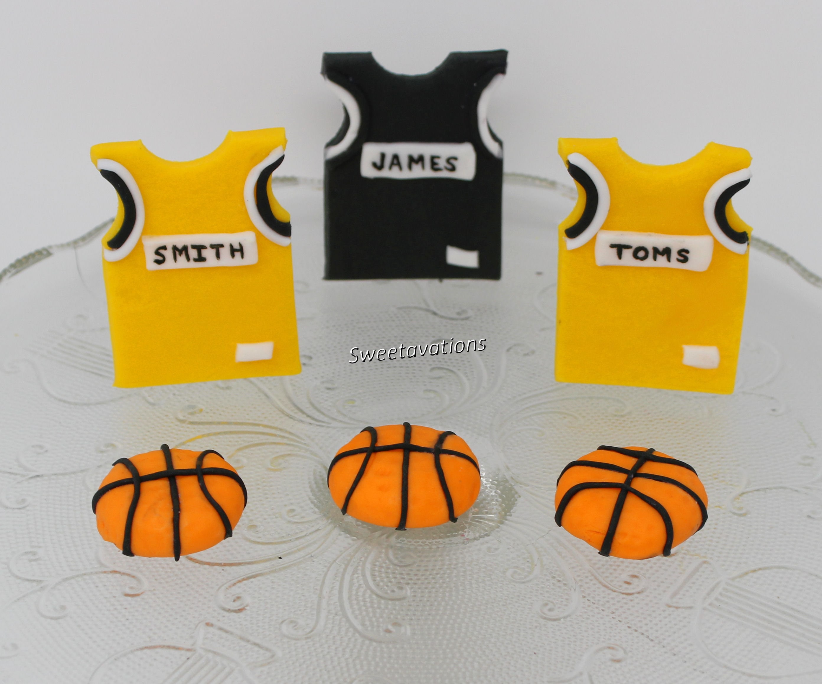 Fondant Basketball Jersey Cake Topper Basketball Topper Etsy