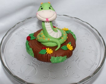 Fondant Snake Cake Topper - Cute Snake Topper - Fondant Reptile - Reptile Topper - Reptile Cake - Snake Birthday - Lizard Cake Topper