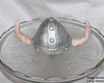 Fondant Viking Horned Helmet Cake Topper, Hand-Sculpted Viking, Medieval Birthday, Norse, Archeology, History Graduation