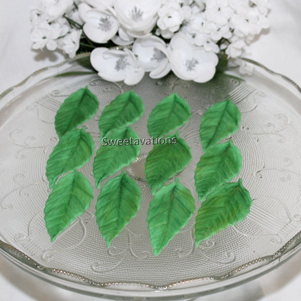 Fondant Leaf Cake Topper - Fondant Leaves - Leaf Topper - Sugar Flower Leaves - Fondant Flower - Sugar Flower Leaf - Woodland Cake Topper