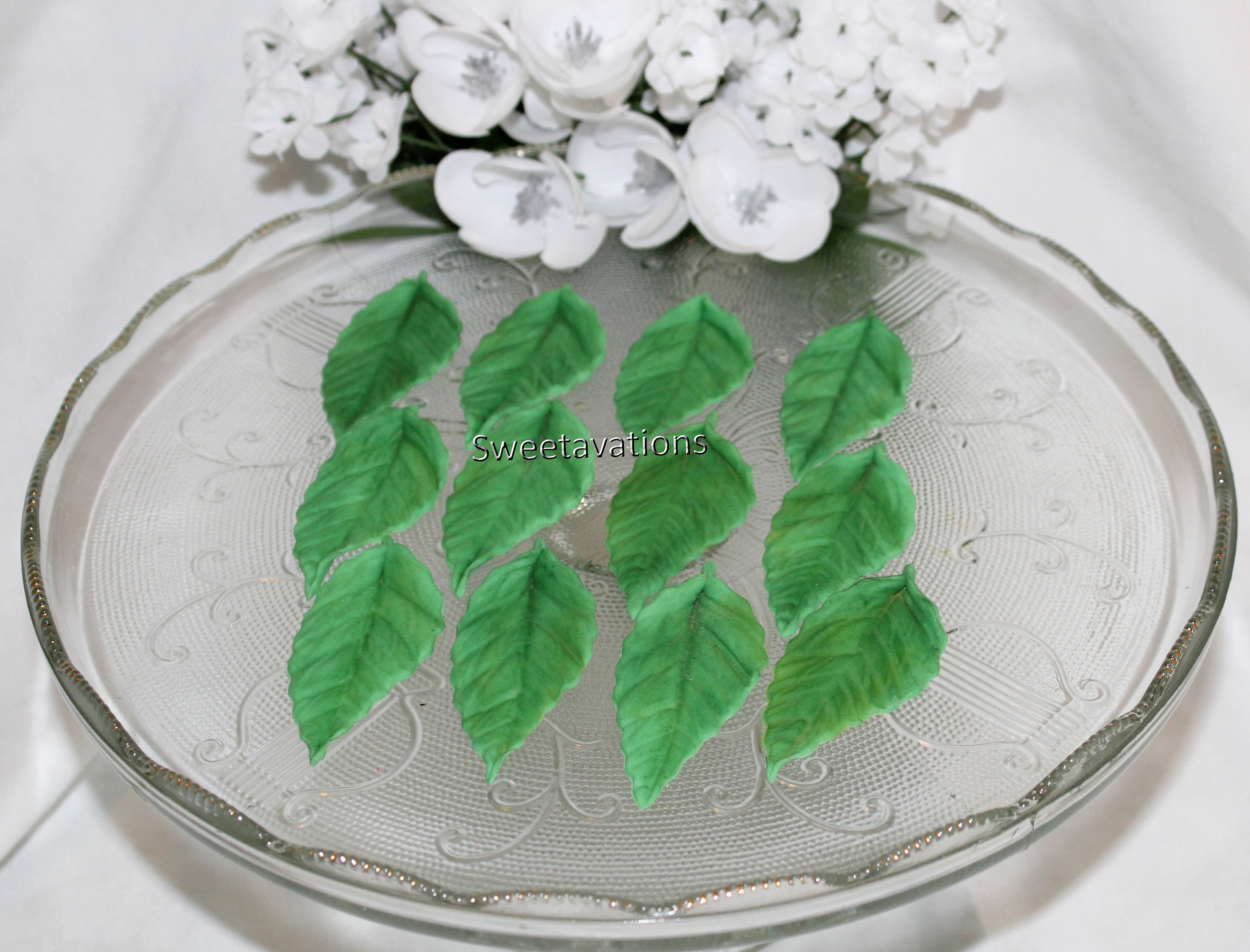 Fondant Leaf Cake Topper Fondant Leaves Leaf Topper Etsy
