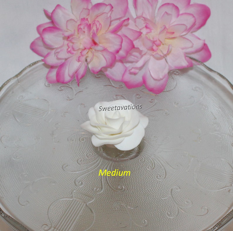 Fondant Rose Cake Topper Rose Topper Sugar Flower Rose Etsy