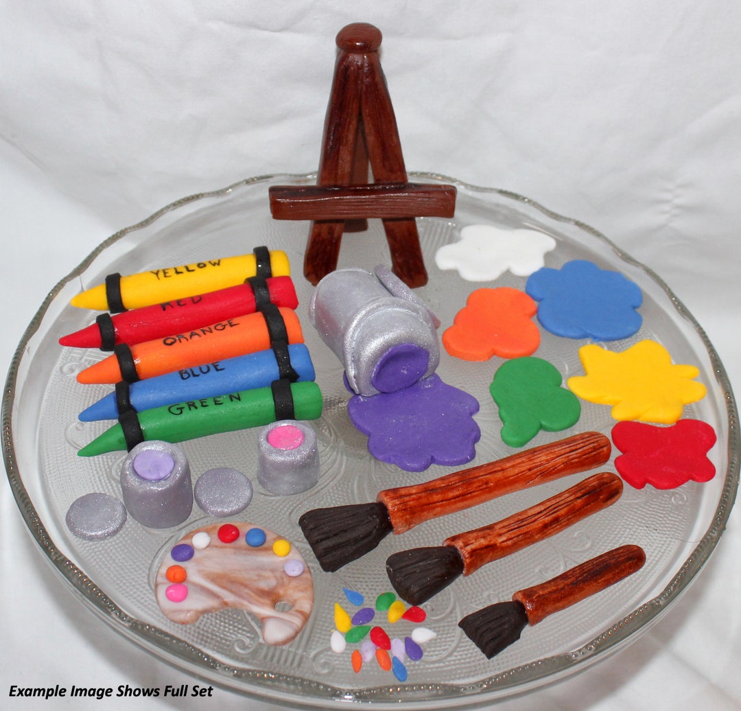 Fondant Artist Cake Topper Artist Topper Fondant Paint Palette Fondant