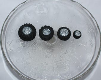 Fondant Tire Cake Topper, Wheel, Car Birthday, Mechanic, Hubcaps, Racing Theme