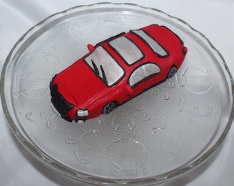 Fondant Car Cake Topper, Mechanic Birthday, Hand-Sculpted Vehicle, Tire Theme