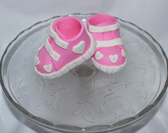 Fondant Baby Shoes Cake Topper, Baby Shoe Decoration, Booties, Gender Reveal