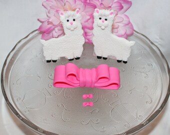 Fondant Llama Cake Topper - Fondant Alpaca - Llama Topper - Baby Llama Topper - Llama Baby Shower - Cute Llama - Woodland Baby Shower