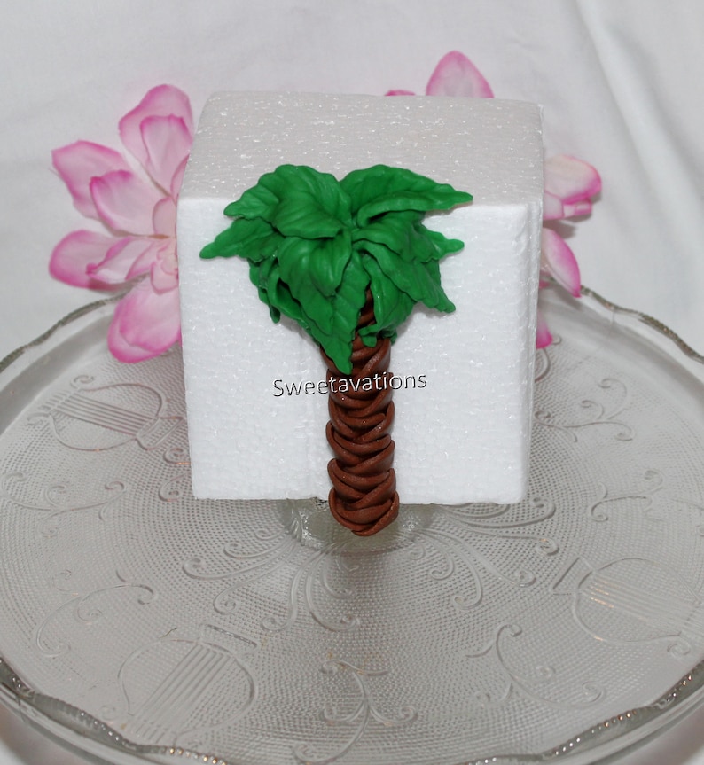 Fondant Palm Tree Cake Topper Fondant Tree Palm Tree Etsy