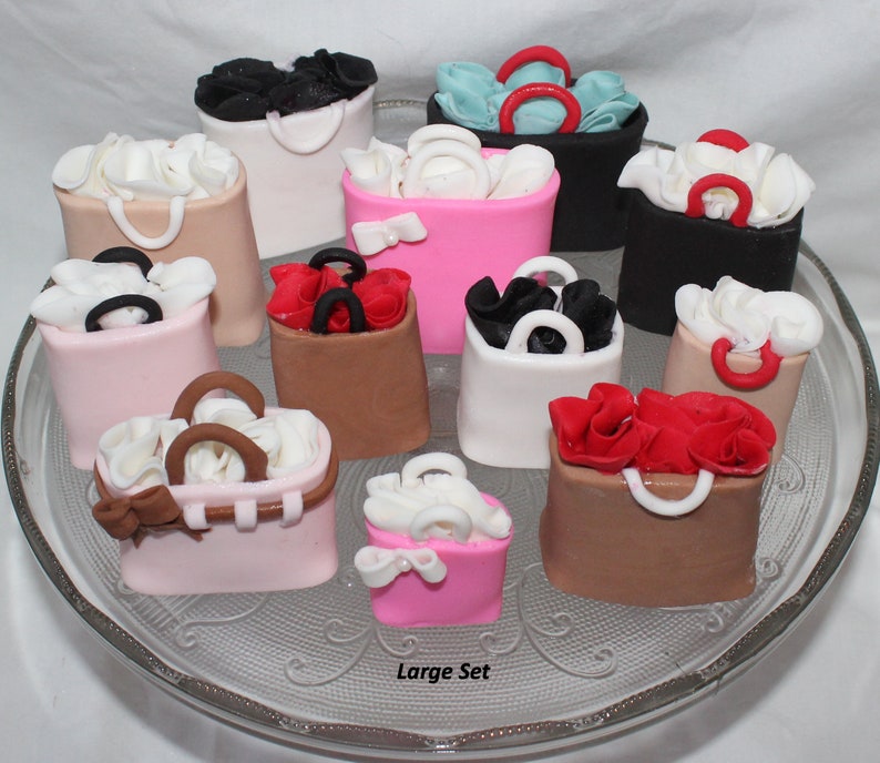Fondant Shopping Bag Cake Topper Shopping Theme Fondant Etsy