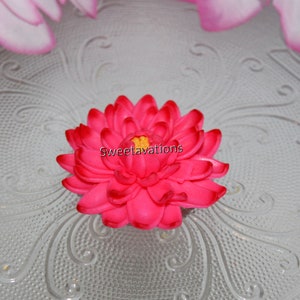 Sugar Flower Lotus Cake Topper Lotus Topper Fondant Lotus Fondant Lily Pad Fondant Flower Fondant Water Lily Water Lily Topper image 2