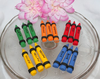 Fondant Crayon Cake Topper - Crayon Topper - Fondant Art - Art Cake Topper - Fondant Artist - Artist Cake - Preschool Graduation - Birthday