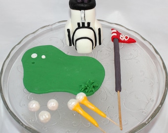 Fondant Golf Cake Topper - Golf Topper - Fondant Golf Ball - Golf Party - Golf Theme - Golf Birthday - Sports Birthday - Fondant Golf Ball