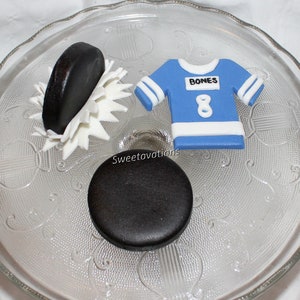 Fondant Hockey Cake Topper Hockey Topper Fondant Hockey Puck Fondant Hockey Stick Hockey Theme Sports Theme Hockey Birthday image 7