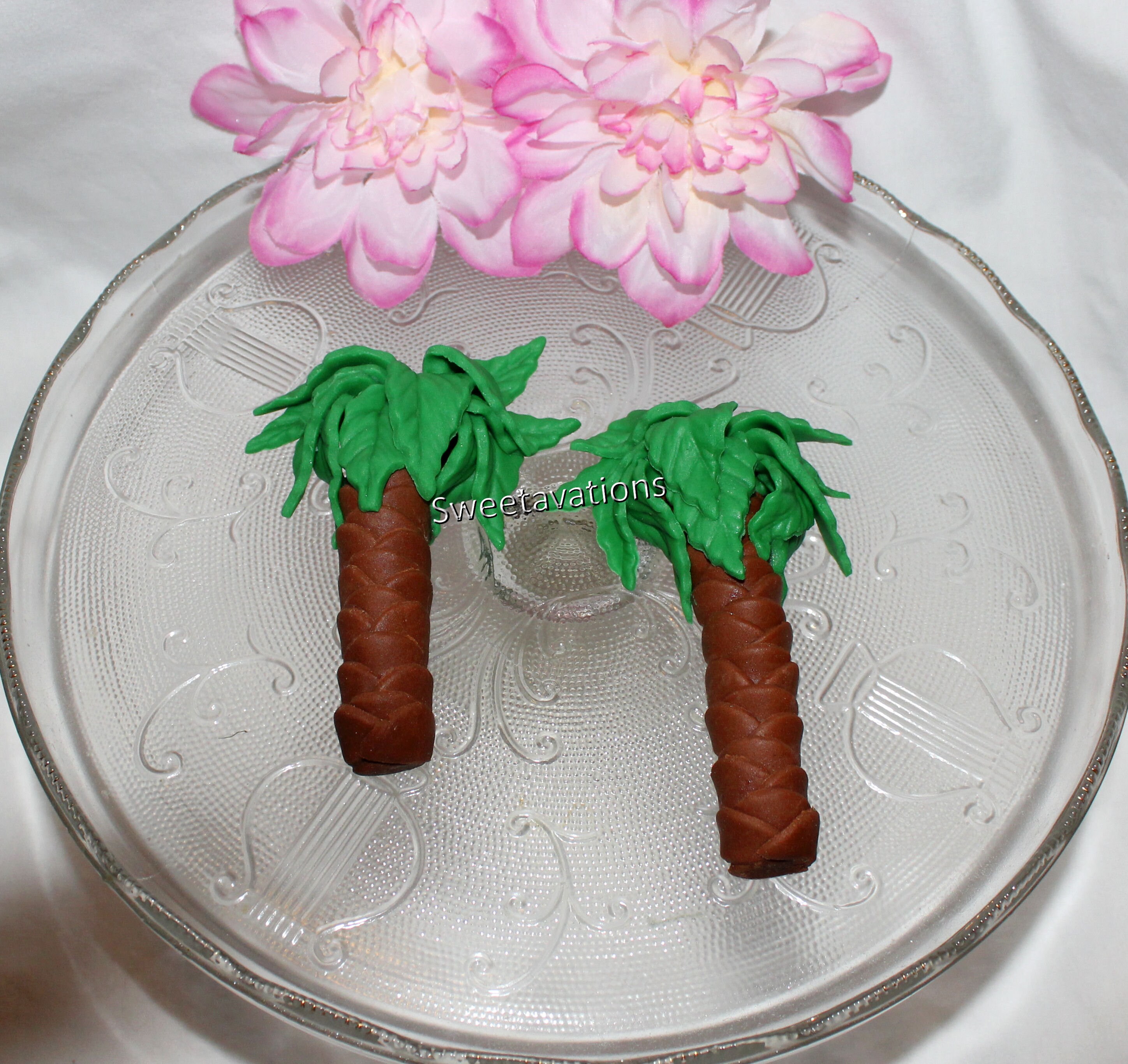 Fondant Palm Tree Tropical Cake Topper